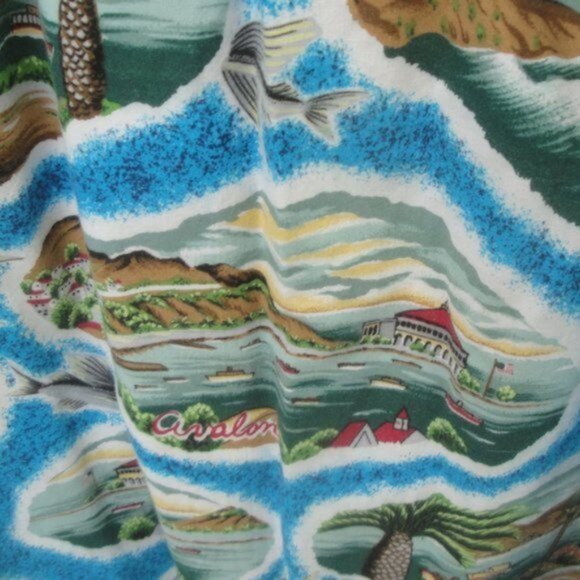 Riggers Hawaii Women's Dress Size XL Cotton California Catalina Island Print - Picture 3 of 4